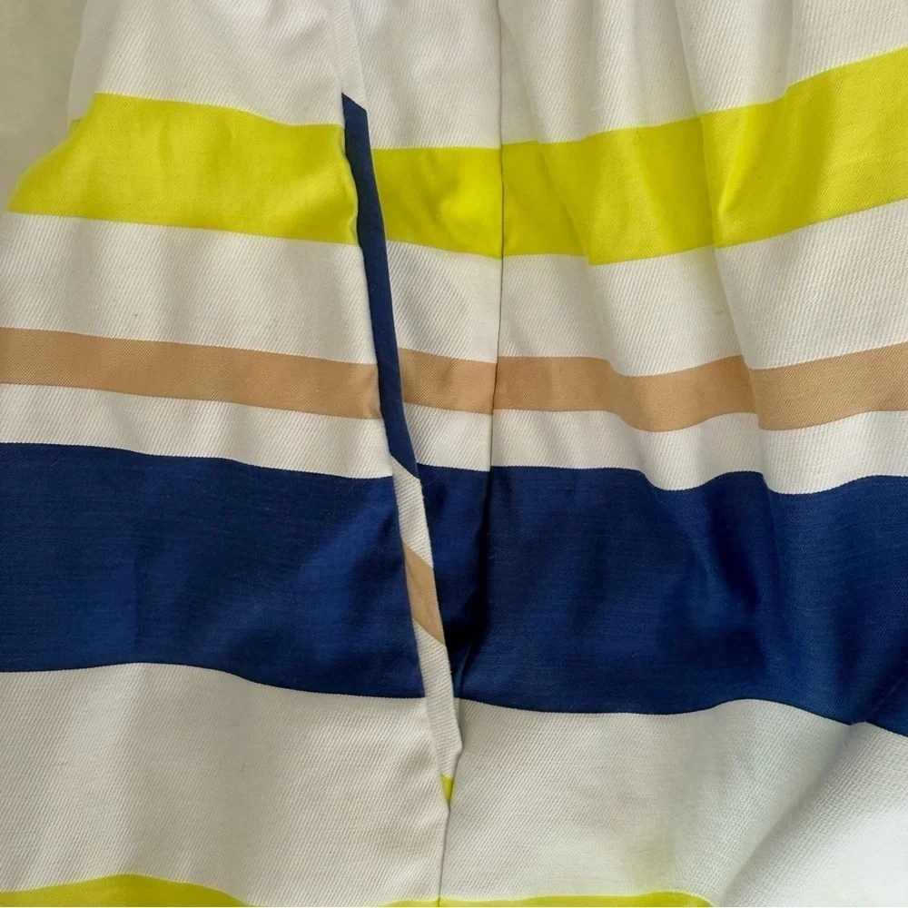 Lord & Taylor Striped Blue and Yellow Women's Skirt